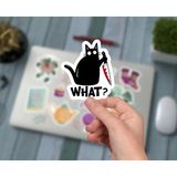 Sticker Usta Katil Kedi Sticker - Araba Oto Motosiklet Karavan Araç Cam Sticker - 00226 - Renkli - 12x11 Cm