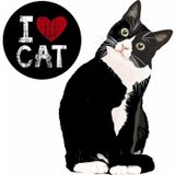 Sticker Usta Kedi I Love Cat Sticker 00253 Renkli 60x58 Cm 50 x 48 cm