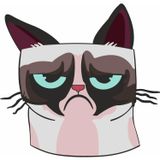 Sticker Usta Kedi Üzgün Kedi Araba Oto Motosiklet Karavan Sticker 00460 - 40x38 Cm - Renkli