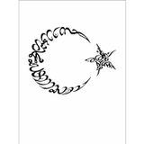 Sticker Usta Kelime-I Tevhid - Ay Yıldız - Türk Bayrağı - 00168 Siyah 40x31 Cm