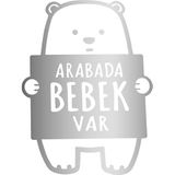 Sticker Usta Kesim Anahtarı Arabada Bebek Var Araba Sticker Gümüş 34 x 50 cm