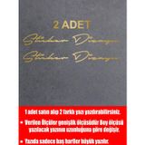 Sticker Usta Kişiye Özel 2 Adet Isim Soyisim Yazı Oto Araba Motosiklet Karavan Sticker 00028 Altın 15 Cm