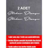 Sticker Usta Kişiye Özel 2 Adet Isim Soyisim Yazı Oto Araba Motosiklet Karavan Sticker 00028 Beyaz 20 Cm