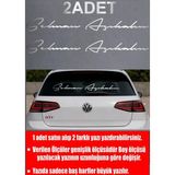 Sticker Usta Kişiye Özel 2 Adet Isim Sticker El Yazısı Isim Oto Araba Motosiklet Sticker Q35 - 15 Cm - Krom