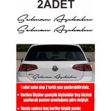 Sticker Usta Kişiye Özel 2 Adet Isim Sticker El Yazısı Isim Oto Araba Motosiklet Sticker Q35 - 50 Cm - Siyah