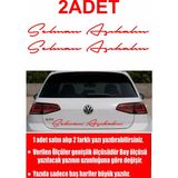 Sticker Usta Kişiye Özel 2 Adet Isim Sticker El Yazısı Isim Oto Araba Motosiklet Sticker Q35 - 80 Cm - Kırmızı