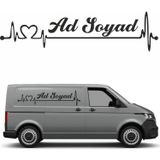 Sticker Usta Kişiye Özel Kalp Ritmi Sticker Araba 00932 Siyah 25 Cm