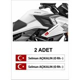 Sticker Usta Kişiye Özel Kan Grubu Oto Sticker Motosiklet Yapıştırma 2 Adet Q43 - 50x6,5 Cm - Renkli
