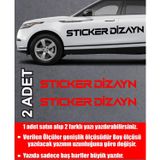 Sticker Usta Kişiye Özel Sticker (2ADET - Isim Soyisim Kırmızı 60 Cm