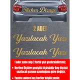 Sticker Usta Kişiye Özel Yazı - 2 Adet Isim Soyisim - Araba - Oto - Araç -Motosiklet - 00097 Altın 12 Cm