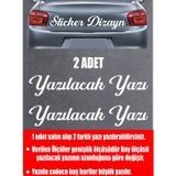 Sticker Usta Kişiye Özel Yazı - 2 Adet Isim Soyisim - Araba - Oto - Araç -Motosiklet - 00097 Beyaz 25 Cm