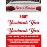 Sticker Usta Kişiye Özel Yazı - 2 Adet Isim Soyisim - Araba - Oto - Araç -Motosiklet - 00097 Kırmızı 80 Cm