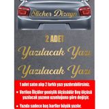 Sticker Usta Kişiye Özel Yazı - 2 Adet Isim Soyisim - Araba - Oto - Araç -Motosiklet - Karavan Sticker Etiket 00097 Altın 20 Cm