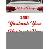 Sticker Usta Kişiye Özel Yazı - 2 Adet Isim Soyisim - Araba - Oto - Araç -Motosiklet - Karavan Sticker Etiket 00097 Kırmızı 25 Cm