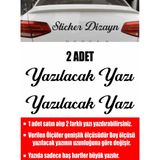 Sticker Usta Kişiye Özel Yazı - 2 Adet Isim Soyisim - Araba - Oto - Araç -Motosiklet - Karavan Sticker Etiket 00097 Siyah 40 Cm