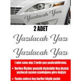 Sticker Usta Kişiye Özel Yazı 2 Adet Isim Soyisim Araba Oto Motosiklet Sticker 00097 - 40 Cm - Gri