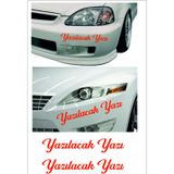 Sticker Usta Kişiye Özel Yazı 2 Adet Isim Soyisim Araba Oto Motosiklet Sticker 00097 - 50 Cm - Kırmızı