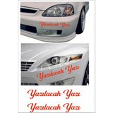 Sticker Usta Kişiye Özel Yazı 2 Adet Isim Soyisim Araba Oto Motosiklet Sticker 00097 - 99 Cm - Kırmızı