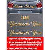 Sticker Usta Kişiye Özel Yazı 2 Adet Isim Soyisim Araba Oto Motosiklet Sticker 00097 - Altın - 12 Cm