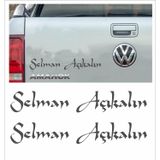 Sticker Usta Kişiye Özel Yazı 2 Adet Isim Soyisim Sticker 02105 - 25 Cm - Gri