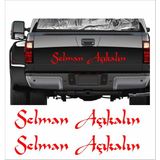 Sticker Usta Kişiye Özel Yazı 2 Adet Isim Soyisim Sticker 02105 - 30 Cm - Kırmızı