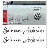 Sticker Usta Kişiye Özel Yazı 2 Adet Isim Soyisim Sticker 02105 - 40 Cm - Gri