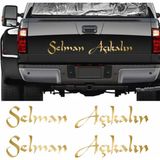 Sticker Usta Kişiye Özel Yazı 2 Adet Isim Soyisim Sticker 02105 - 50 Cm - Altın