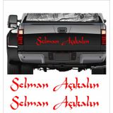Sticker Usta Kişiye Özel Yazı 2 Adet Isim Soyisim Sticker 02105 - 50 Cm - Kırmızı