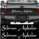 Sticker Usta Kişiye Özel Yazı 2 Adet Isim Soyisim Sticker 02105 - 60 Cm - Beyaz