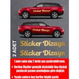 Sticker Usta Kişiye Özel Yazı - 2 Adet Isim Soyisim Yazı - Araba - Oto - Araç -Motosiklet - 00096 Altın 25 Cm
