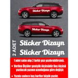 Sticker Usta Kişiye Özel Yazı - 2 Adet Isim Soyisim Yazı - Araba - Oto - Araç -Motosiklet - 00096 Beyaz 25 Cm