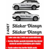 Sticker Usta Kişiye Özel Yazı - 2 Adet Isim Soyisim Yazı - Araba - Oto - Araç -Motosiklet - 00096 Gri 50 Cm