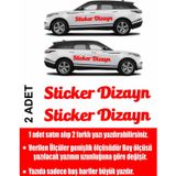Sticker Usta Kişiye Özel Yazı - 2 Adet Isim Soyisim Yazı - Araba - Oto - Araç -Motosiklet - 00096 Kırmızı 20 Cm
