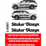 Sticker Usta Kişiye Özel Yazı - 2 Adet Isim Soyisim Yazı - Araba - Oto - Araç -Motosiklet - 00096 Siyah 20 Cm