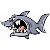 Sticker Usta Köpek Balığı Shark Araba Oto Motosiklet Karavan Sticker 00447 - 50x29 Cm - Renkli