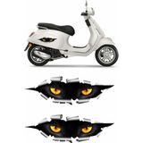 Sticker Usta Korkutucu Kedi Gözleri 2 Adet Korkunç Sinirli Gözler 2ADET Oto Araba Motosiklet Kask Sticker 00172 - Renkli - 15x5 Cm
