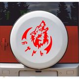 Sticker Usta Kurt ve Göktürkçe Türk Yazısı Gökbörü Sticker - Araba Oto Motosiklet Karavan Pickup Sticker 00758 - Kırmızı - 60x51 Cm