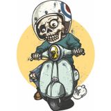 Sticker Usta Kuru Kafa Kurukafa Vespa Sticker 00012 Renkli 60x42 Cm