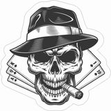 Sticker Usta Kurukafa - Poker - Iskambil Kağıdı - Skull Sticker - 13154 Renkli 55 x 55 cm 131541010-55x55