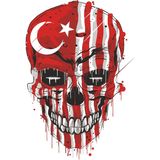 Sticker Usta Kurukafa Türk Bayrağı Kuru Kafa Sticker 00558 Renkli 9 x 13 cm
