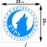 Sticker Usta Marshan 0014 Oto Sticker Kendinden Yapışkan Kurt Göktürk Mavi 25