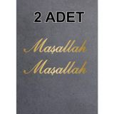 Sticker Usta Maşallah 2 Adet Maşallah Yazı Sticker Araba 00054 Altın 20x5 cm