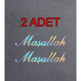 Sticker Usta Maşallah Hologram Janjanlı 2 Adet Maşallah Yazı Sticker Araba Oto Motosiklet Karavan Etiket 00054 - 50X12 Cm