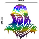 Sticker Usta Maske Hologram – Işık Vurunca Renk Değiştirir – Modifiye Dekarasyon Araç,kask, Cam Uyumlu,düz ve Prüzsüz Yüzeyler Çok Renkli 48 x 50 cm
