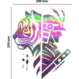 Sticker Usta Meristeed Hologram Aslan Asker Model – Işık Vurunca Renk Değiştirir – Modifiye Dekarasyon Araç% Kask Uyumlu,düz ve Gri 20x25 mm 48 x 60 cm