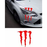 Sticker Usta Monster Pençe Far Araba Oto Sticker Etiket 02153 - 20x17 Cm - Kırmızı