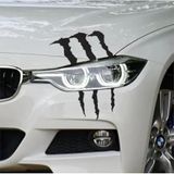 Sticker Usta Monster Pençe Far Araba Oto Sticker Etiket 02153 - 20x17 Cm - Siyah