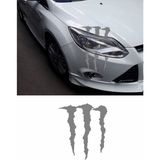 Sticker Usta Monster Pençe Far Araba Oto Sticker Etiket 02153 - 25x21 Cm - Gri