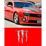 Sticker Usta Monster Pençe Far Araba Oto Sticker Etiket 02153 - 25x21 Cm - Krom