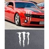 Sticker Usta Monster Pençe Far Araba Oto Sticker Etiket 02153 - 40x34 Cm - Beyaz